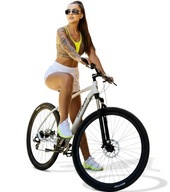 АЛЮМІНІЄВИЙ ЛЕГКИЙ ГІРСЬКИЙ ВЕЛОСИПЕД 27.5 ГІРСЬКИЙ ВЕЛОСИПЕД ДИСКИ SHIMANO РУЧКИ ЖІНОЧІ БІЛІ