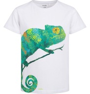 T-shirt chłopięcy Koszulka dziecięca Bawełna 110 Biały Kameleon Endo