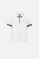 T-shirt Typu Polo Dla Chłopca 140 Biały Elegancka Koszulka Coccodrillo WC4