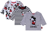 3x Szaro-czarna bluzka Myszka Mickey DISNEY 92 cm