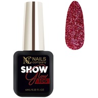 Nails Company Lakier Hybrydowy Czerwony z Drobinkami Show Glow no.106 6 ml