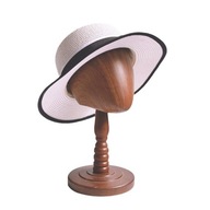 Drewniana głowa manekina, model kapelusza, treski, stojak, stabilna podstawa 14