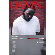 Plagát 90x60 obal albumu Kendrick Lamar DAMN raper americký album