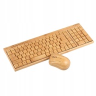 Bezdrôtová bambusová klávesnica a myš