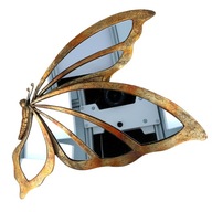 Zlatá dekorácia na stenu zrkadlo motýľ zrkadlo