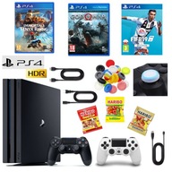 KONSOLA PLAYSTATION 4 PS4 PRO 1TB 1000GB + 2x PAD + 3 GRY - MEGA ZESTAW