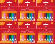 Kredki świecowe trójkątne 12 SZTUK MIX KOLORÓW Faber Castell Grip x 6 opak