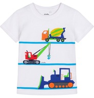 T-shirt chłopięcy Koszulka dziecięca Bawełna biały 110 na budowie Endo