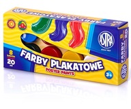 Farby plakatowe ASTRA 8 kolorów - 20 ml