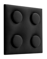 Čalúnený panel Nástenná opierka hlavy mäkká imitácia kociek čierna 25x25 cm