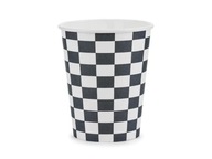 Papierové poháre šachovnica, 6 ks závodné auto formula auto závod