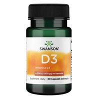 Swanson Vitamín D3 4000 IU veľká dávka 90 kapsúl