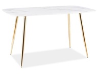 Stôl CERES biely mramor/zlatý 140x80cm SIG