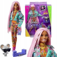 LALKA BARBIE EXTRA GXF09 RÓŻOWE WARKOCZYKI + AKCESORIA MODNA MODELKA ZESTAW