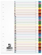 Przekładki karton A4 1-31 31 kart lam indeks mix
