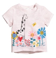 H&M koszulka t-shirt bluzka żyrafa 86/92