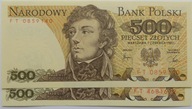 Banknoty 500 zł 1982 seria FT 0859140 stan 1.