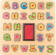 Puzzle ABC a pečiatky s atramentom