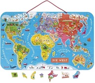 Janod Drevené magnetické puzzle Mapa sveta