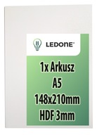 Formát HDF doska 3mm a5 15x21cm dekor jednostranná biela pre laserový nábytok