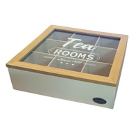 Box na čaj 9 miest TEA ROOMS fialový 24x24x7cm