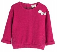 ZARA BABY różowa bluza z kotem sweter 80