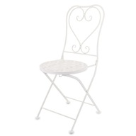 Provensálska kovová záhradná stolička dekoratívna vintage do kaviarne