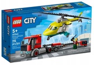 LEGO CITY 60343 Laweta Ciężarówka TIR Helikopter Śmigłowiec Klocki 5+