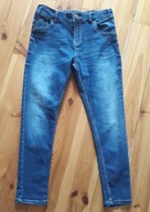 F&F granatowe jeansy przecierane rurki 10 lat