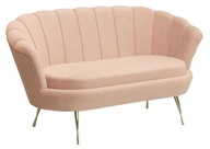 Sofa muszelka dwuosobowa kanapa glamour złote srebrne metalowe nogi