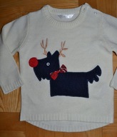 839^M&co- Świąteczny sweter renifer1,5/2L_92cm