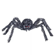 Pavúk sivý s čiernymi pruhmi dekorácia chlpatý Veľký STRAŠIDELNÁ 60cm HALLOWEEN