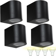 4x KINKIET LED ELEWACYJNY ŚCIENNY ZEWNĘTRZNY LAMPA LED GU10 NA BALKON 3000K