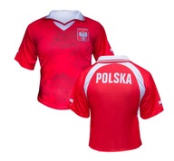 Koszulka T-shirt Piłkarska POLSKA CZERWONA 110cm