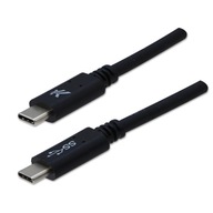 Logo USB kabel (3.2 gen 1), USB C (M) - USB C (M), 1m, 5 Gb/s, 5V/3A, czarn