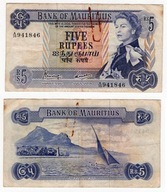 MAURITIUS BRYTYJSKI 1967 5 RUPEES