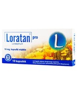 LORATAN PRO 10 mg Alergia Uczulenie 10 kaps.