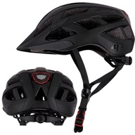 4F KASK ROWEROWY MTB NA ROWER ROLKI REGULOWANY 58-62 Z LAMPKĄ LED CZARNY