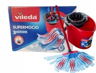 Wiadro i mop paskowy Vileda SuperMocio 3 Action Velour Zestaw