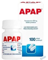 Apap Paracetamol 500 mg lek przeciwbólowy 100 tab.