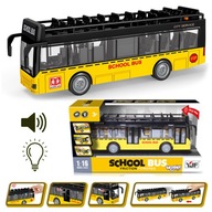 WOOPIE Autobus ze Światłami i Otwieranymi Drzwiami Napęd Żółty Pojazd Auto