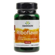 Swanson Vitamín B-2 Riboflavín Riboflavin 100 mg Zdravé oči 100 kaps