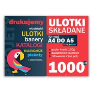 ULOTKI SKŁADANE A4 do A5 1000szt