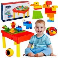 VEĽKÉ PLASTOVÉ KOCKY, FAREBNÝ VZDELÁVACÍ STOLÍK