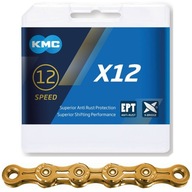 Łańcuch rowerowy KMC X12 12 rzędowy 126 ogniw Ti-N GOLD ZŁOTY Box + Spinka