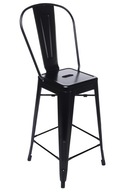 TOWER BIG BACK 76 (Paris) czarne krzesło barowe hoker