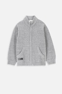 Chlapčenský sveter rozopínateľný šedý 158 Coccodrillo