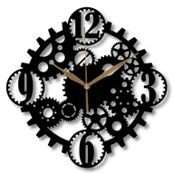 Zegar Ścienny Drewniany Industrialny Zębatka Loft 35 cm