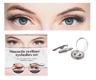 Rzęsy magnetyczne z eyelinerem i pęsetą czarne