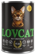 Mokra karma dla kota Lovcat Best Turkey & Duck puszka 400g